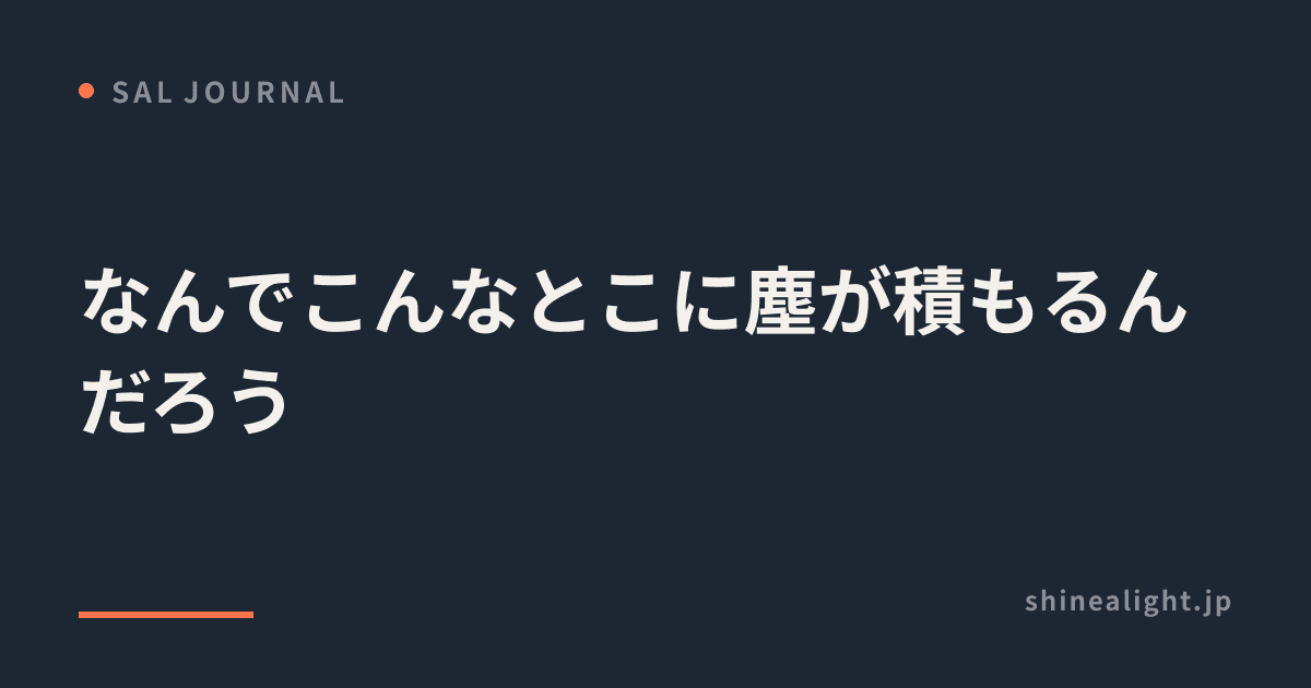 なんでこんなとこに塵が積もるんだろう